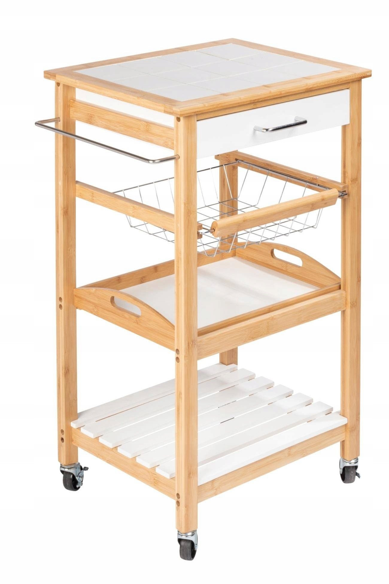 Wenko Kuchyňský vozík FINJA na kolečkách, bambusové dřevo + MDF, WENKO