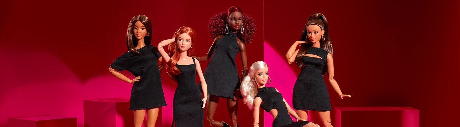 Mattel Barbie Basics Model 04 Módní sběratelská panenka s rudými vlnitými vlasy JBH74