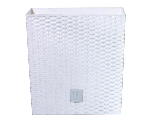 Květináč Prosperplast Rato Low bílý, 17 x 17 x 17 cm
