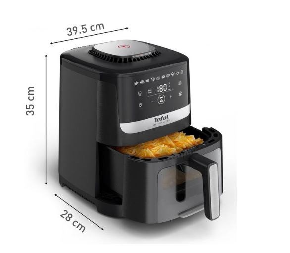 Tefal Easy Fry Silence EY5568E0 fritovací hrnec Samostarný 5 l Samostatné Horkovzdušná fritéza Černá, Nerezová ocel