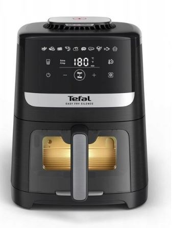 Tefal Easy Fry Silence EY5568E0 fritovací hrnec Samostarný 5 l Samostatné Horkovzdušná fritéza Černá, Nerezová ocel