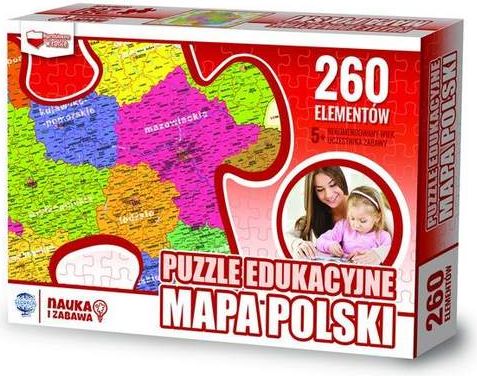 Zachem Vzdělávací puzzle , 260 dílků. Mapa Polska (ZACH0062)