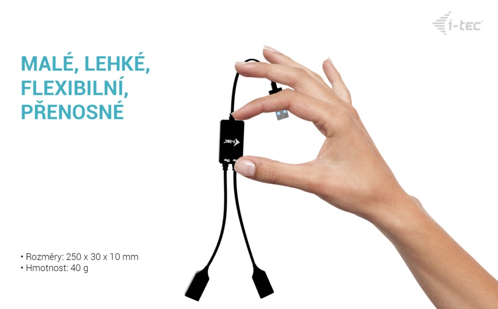 i-tec USB-A Cable HUB 2 port (2x USB-A)