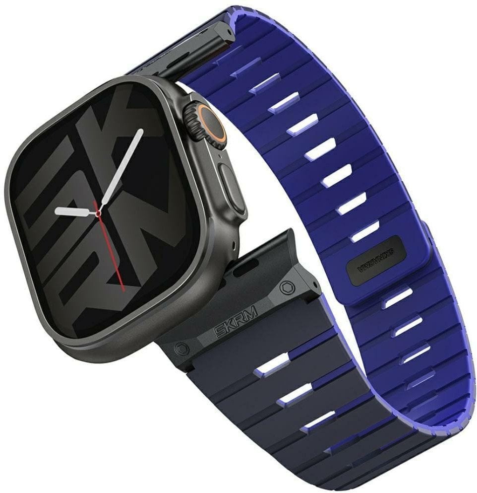 SKINARMA Řemínek Gemini pro Apple Watch 49/46/45/44 mm, tmavě modrý