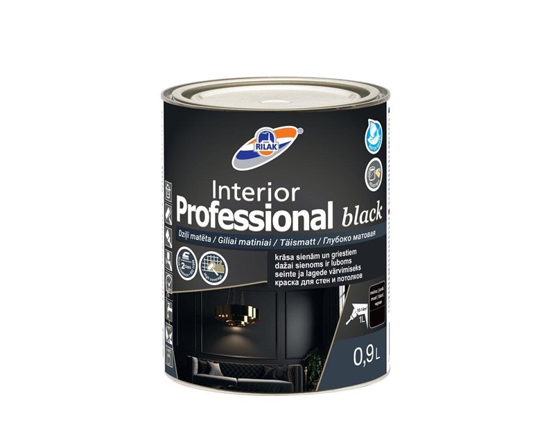 Farba Rilak Interior Professional Čierna, 0,9 L, čierna