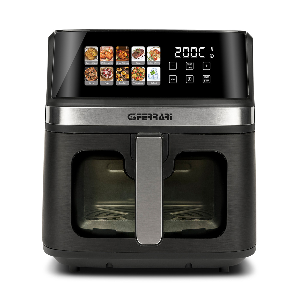 Fritéza G3Ferrari, G1021200 Friggisano, horkovzdušná, 8 L, nastavitelná teplota, digitální displej, 10 přednastavených programů, časovač, 1700 W