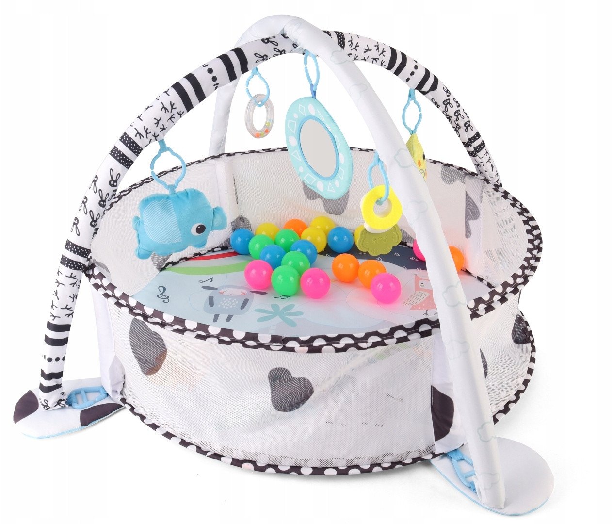 TK Import Hrací podložka do bazénu s míčky 2 v 1 TinyMini JL626-2D