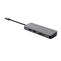 TRUST Dokovací stanice DALYX USB-C, 8v1, HDMI, RJ45, 2xUSB-C, 2xUSB-A, microSD/SD karta, šedá