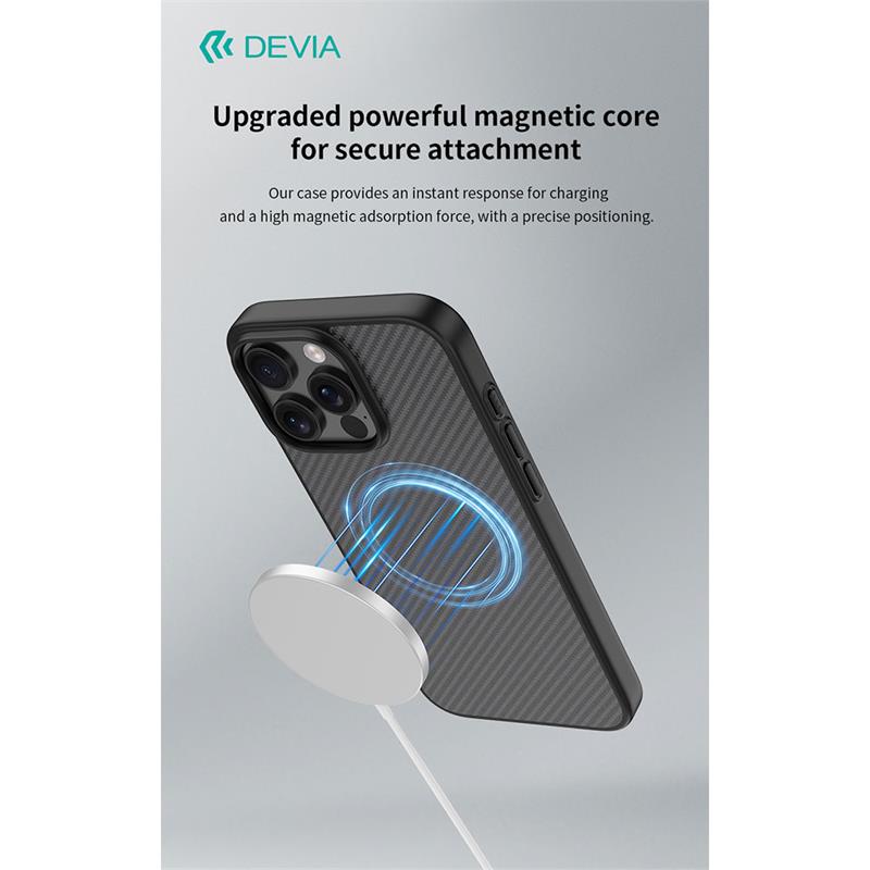 Deví kryt Kevlar Ultra-Thin Magnetic Shockproof Case pro iPhone 16 Pro - Black