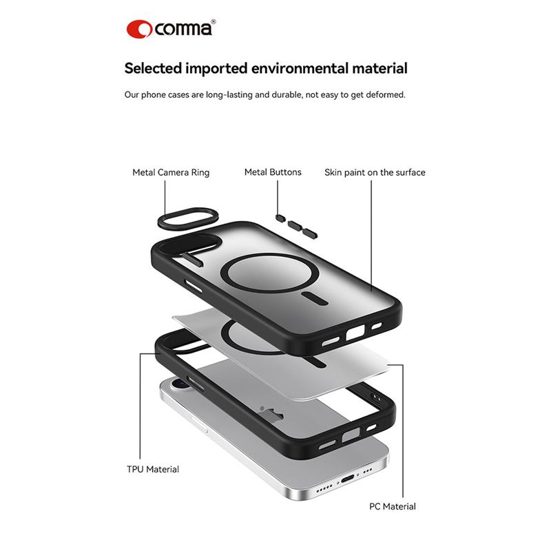 Comma kryt Joy Elegant Magnetic Case pro iPhone 16e - Black