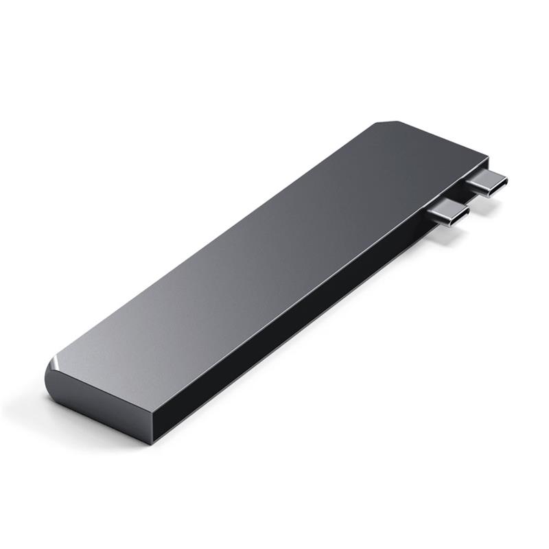Satechi USB HUB Satechi Pro Hub Slim - hliníkový hub s dvojitým USB-C pro MacBook (USB 4, HDMI, 2x USB-A, SD/microSD, USB-C) (vesmírně šedý)