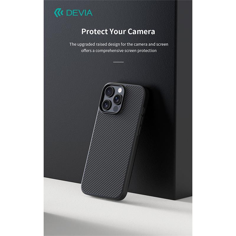 Devia kryt Kevlar Ultra-Thin Magnetic Shockproof Case pro iPhone 16 - Black