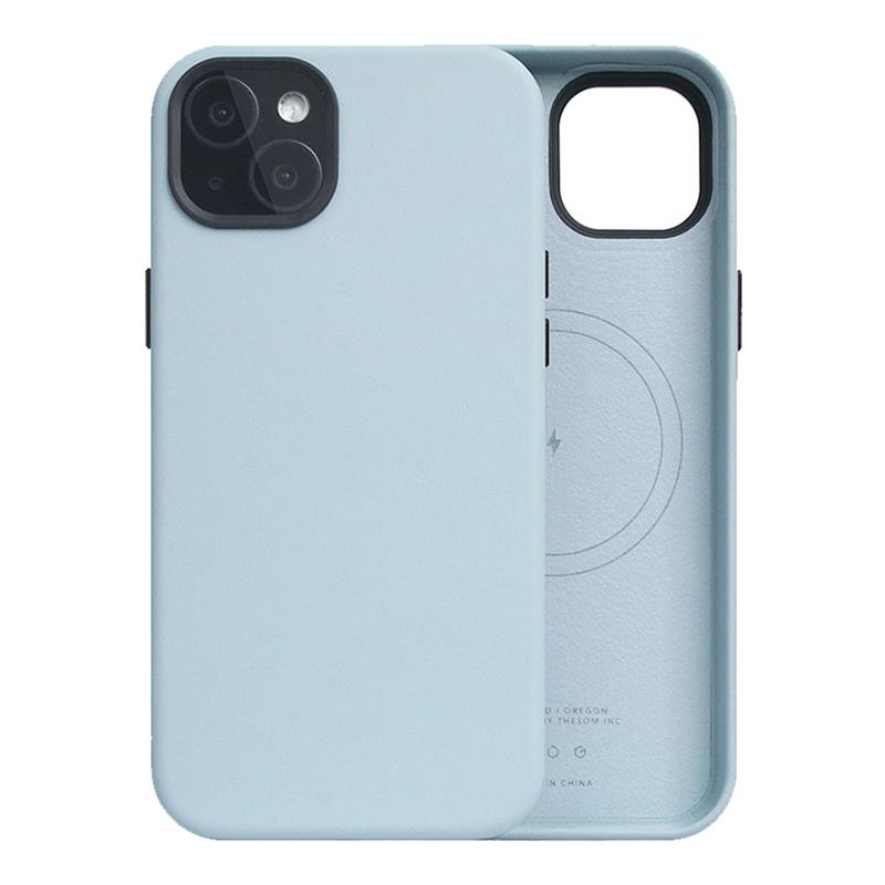 SLG Design kryt D5 Magsafe Calf Skin Leather pro iPhone 15 Plus - Atoll