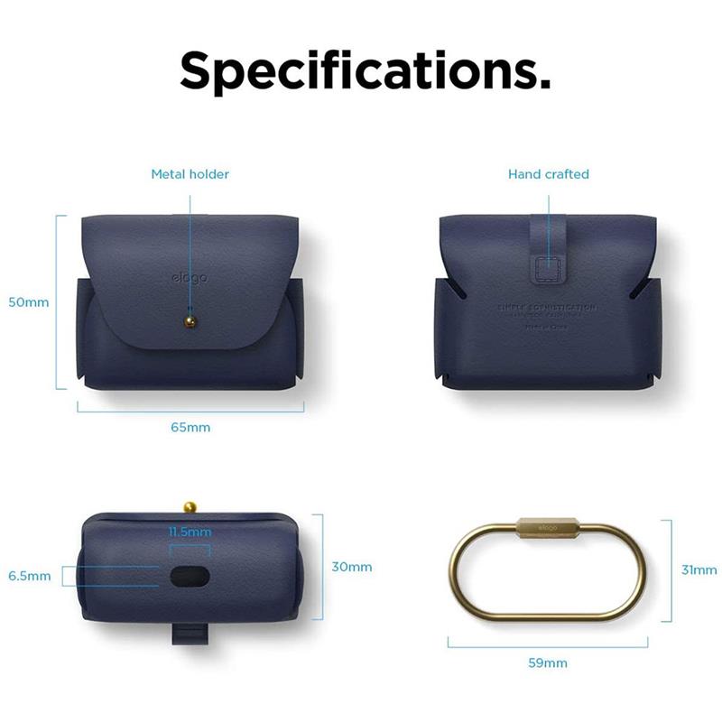 Elago Airpods Pro/Pro 2 Leather Case - Jean Indigo