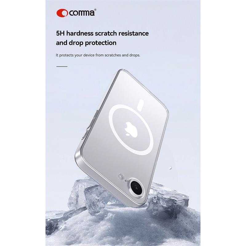 Comma kryt Hard Jacket Magnetic Case pro iPhone 16e - Clear