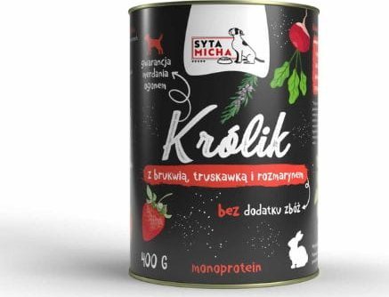 SYTA MICHA Chef Rabbit with turnip, strawberry and rosemary - vlhké krmivo pro psy - 400g