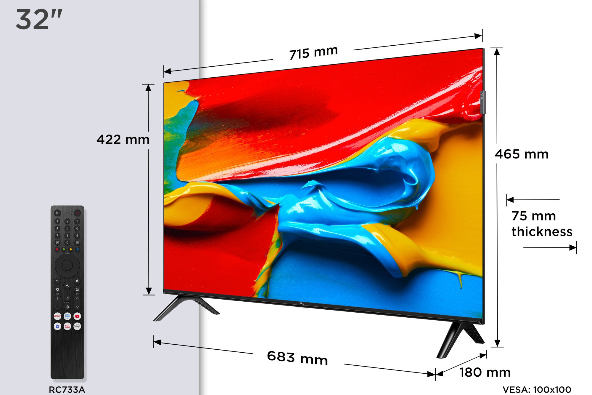 TCL 32V4C SMART TV 32  QLED/HD/Direct LED/2xHDMI/USB/LAN/ANDROID