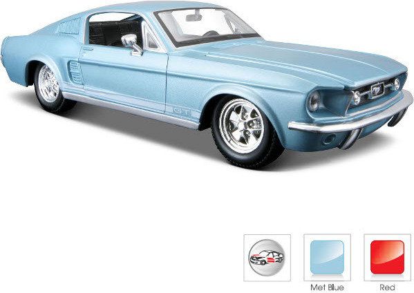 Maisto Ford Mustang GT 1967 šedý kompozitní model v měřítku 1:24