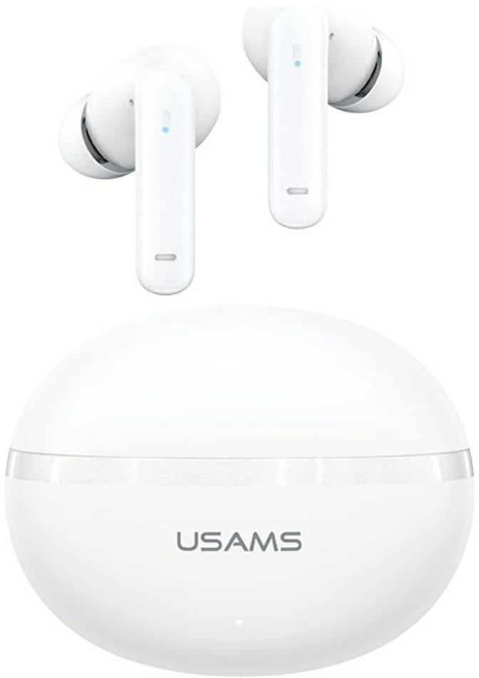 USAMS TWS E02 ANC+ENC bílá bluetooth sluchátka