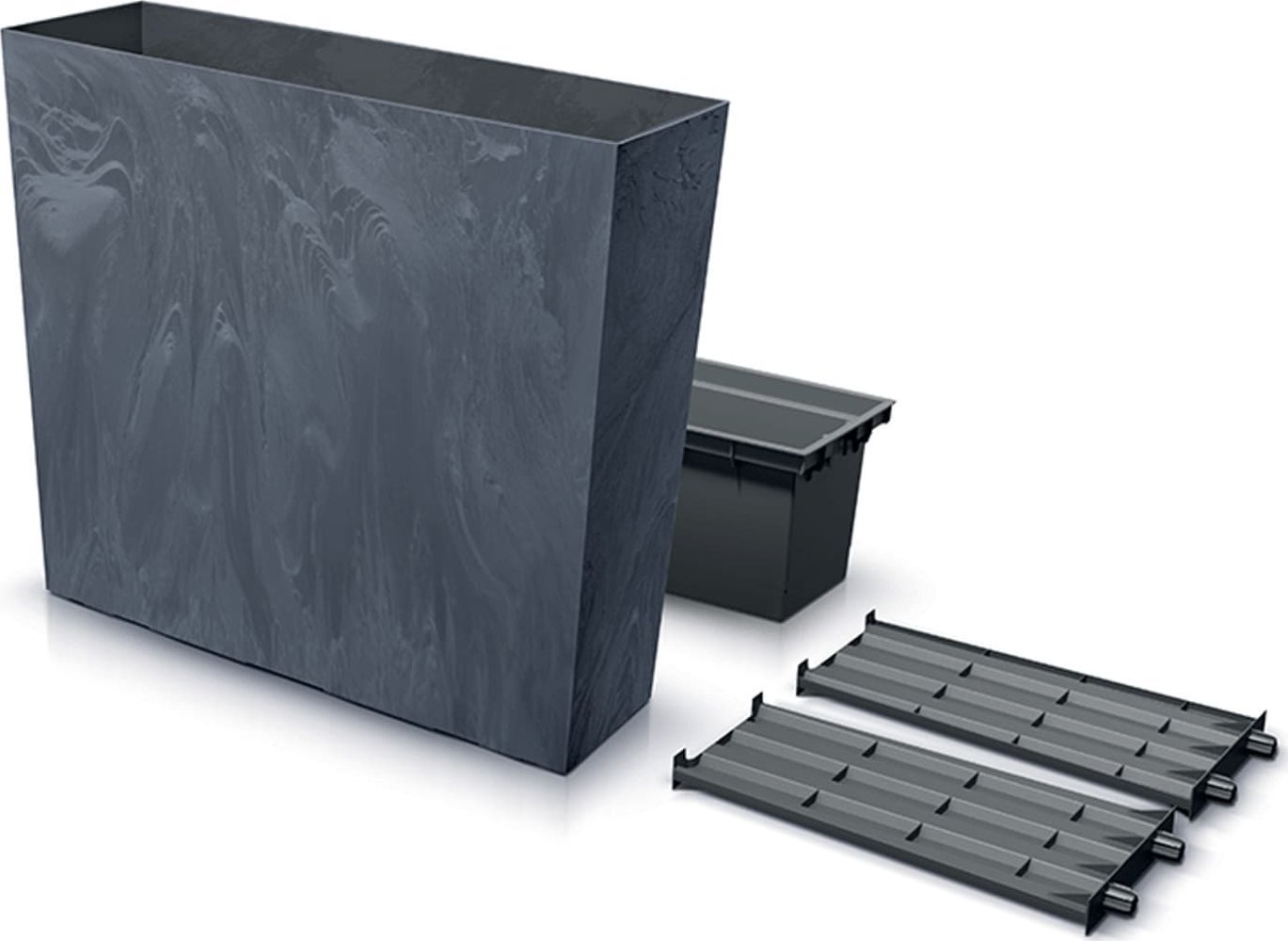 Prosperplast Truhlík URBI CASE BETON EFFECT antracit 58cm Kvetináč