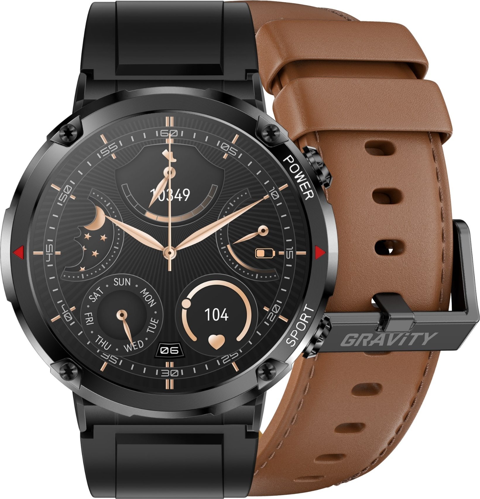 Gravity Pánské chytré hodinky SMARTWATCH GT21-4 BK/RD/BK