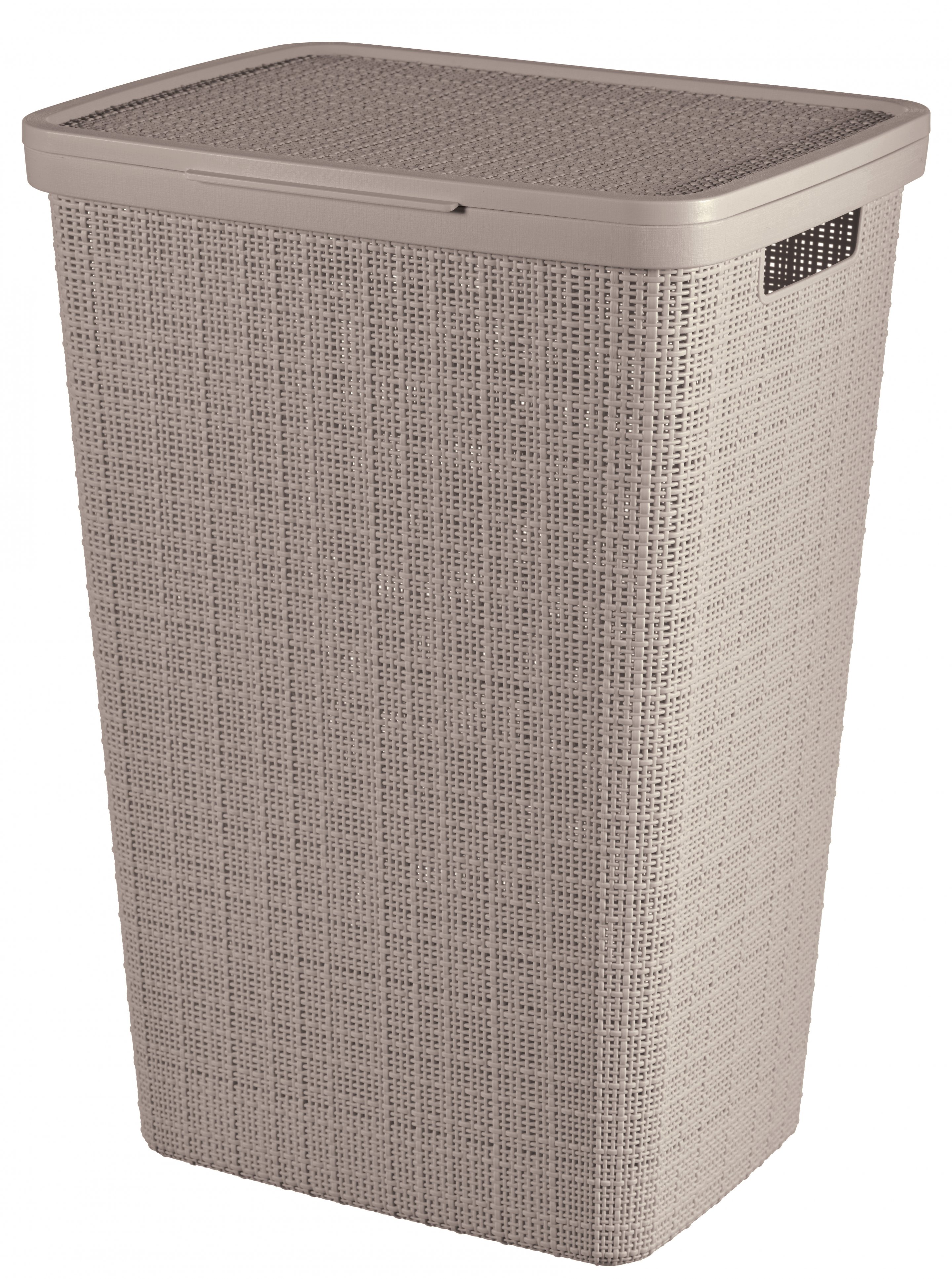Koš na prádlo Curver Jute 58L s víkem taupe
