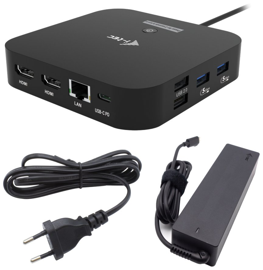 i-tec USB-C Dual HDMI Docking Station with Power Delivery 100W + i-tec Universal Charger 100W