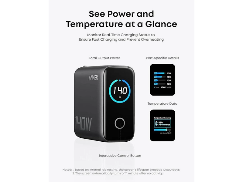 Nabíječka do sítě Anker 140W, 3xUSB-C, 1x USB-A šedá