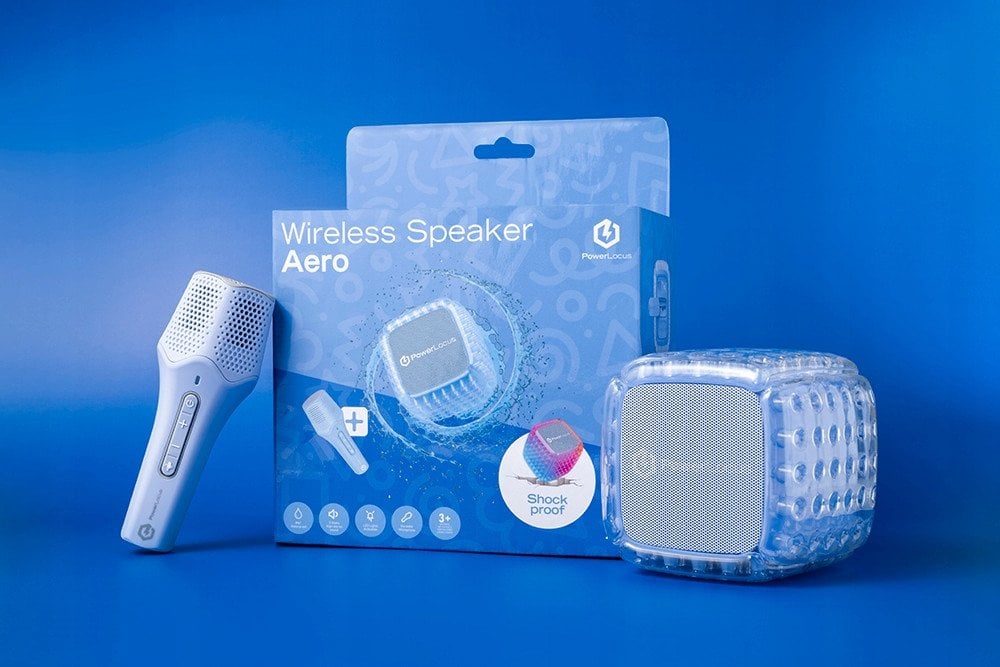 PowerLocus Dětský Bluetooth reproduktor Karaoke modrý/pur