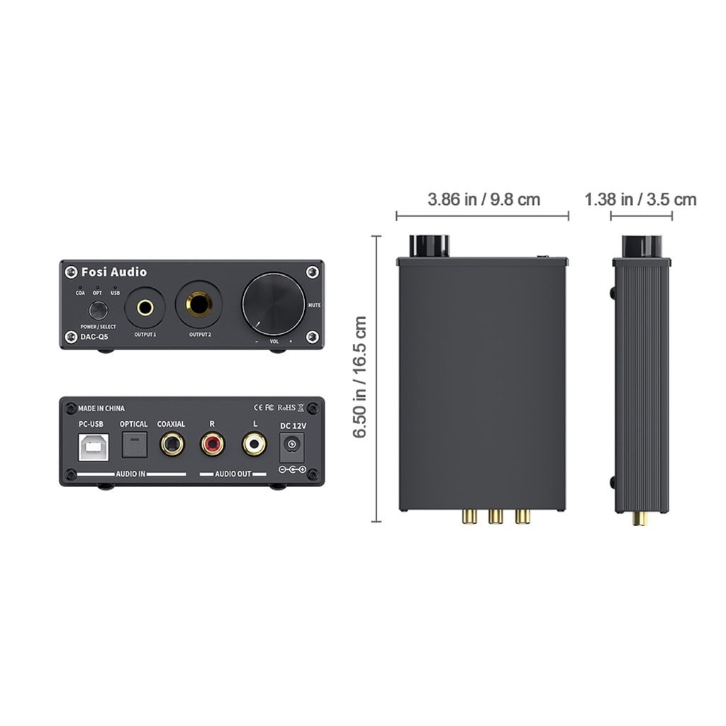 Fosi Audio Q5 D/A převodník a sluchátkový zesilovač