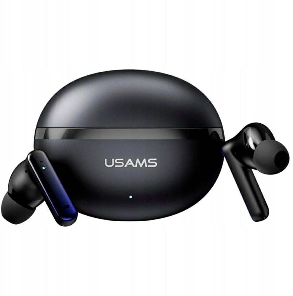 USAMS Bluetooth sluchátka TWS E02 ANC+ENC černá