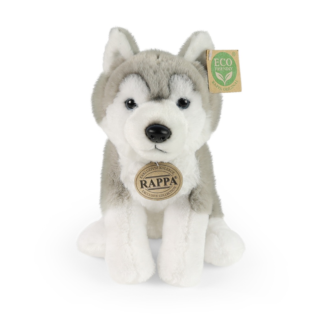 Rappa Plyšový pes husky sedící 23 cm SOFT COLLECTION, ECO-FRIENDLY