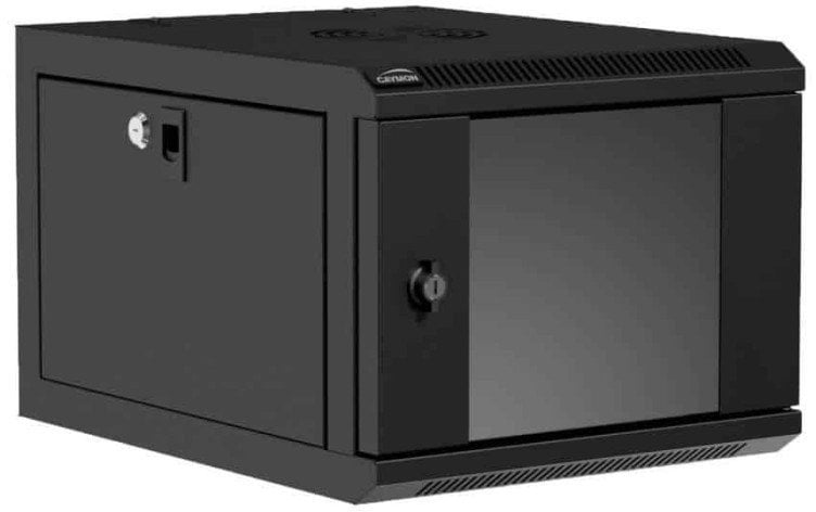 Caymon CAYMON NPR404/B Nástěnná racková skříň 9,5”/10,5” 4U, hloubka 420 mm, černá