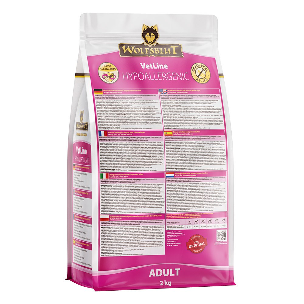 WOLFSBLUT VetLine Hypoallergenic Horse with sweet potatoes - suché krmivo pro psy - 2kg