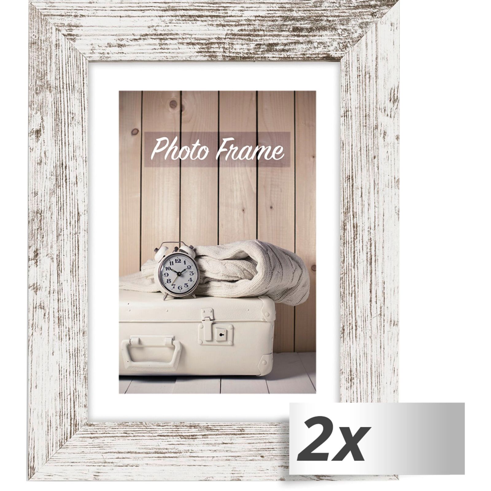 2x1 ZEP Nelson 6 weiß/br.  20x30 Holz Bilderrahmen         V21236