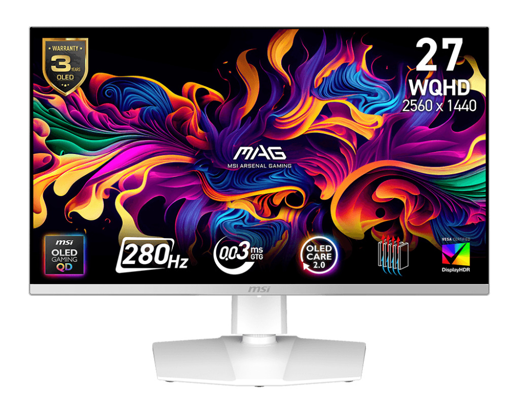 MSI MAG/272QPW X28/26,5 /QD-OLED/QHD/280Hz/0,03ms/Bílá/3R
