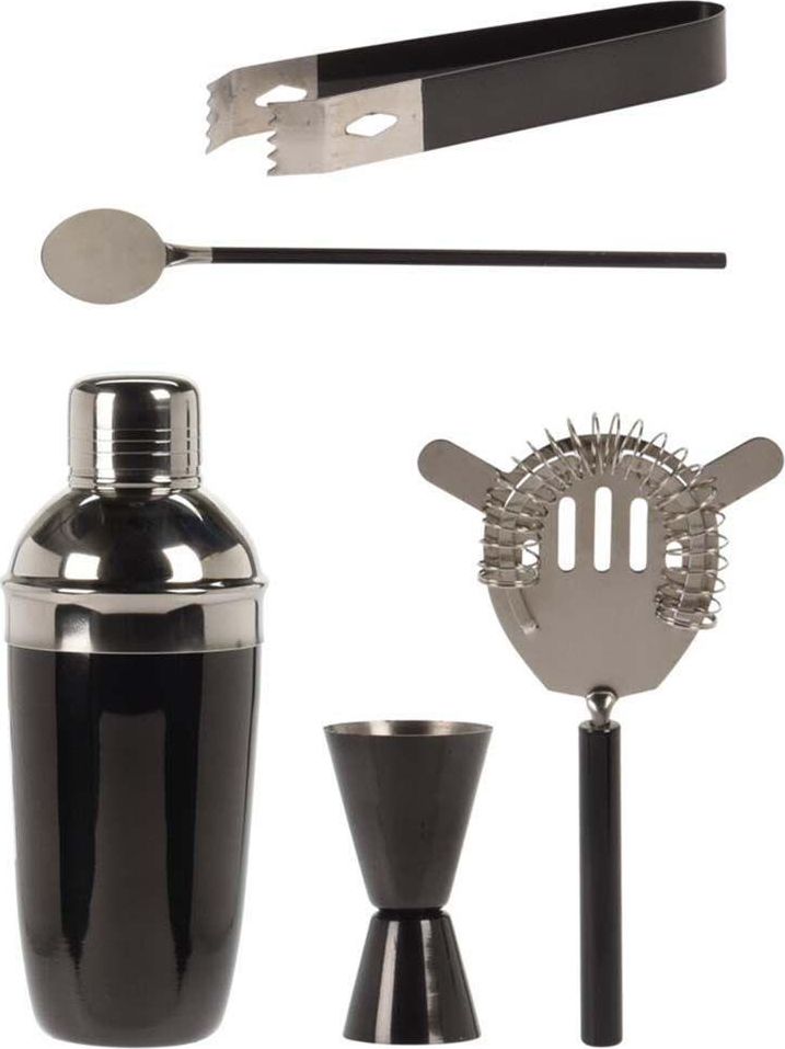 EXCELLENT Barmanská sada shaker 5 ks GLOSSY BLACK KO-A12441070