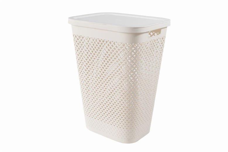 Koš na prádlo Curver Pure 55 l krémový s víkem
