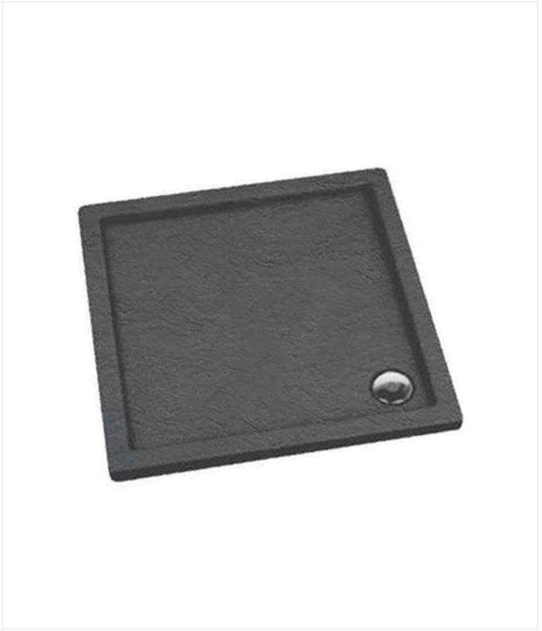 Alkotest KNG.B-02-K-90X90-5/3-BLACKSLATE-90 / AQUAFORM / SLIM / SPRCHOVÁ VANIČKA 90X90X5/3 ČTVERCOVÁ, FI90, ČERNÁ BŘIDLICE /
