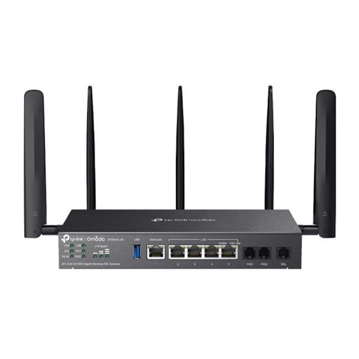 Router TP-Link DR3650v-4G VPN WiFi 6, 1x GWAN + 4x GLAN, 1x DSL, 2x FXS, USB,  Omáda SDN