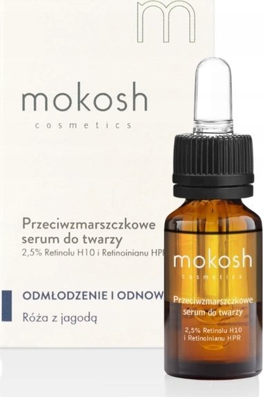 Mokosh Pleťové sérum proti vráskám 2,5% Retinol H10 a Retinoát HPR (komplex) Růže s bobulemi