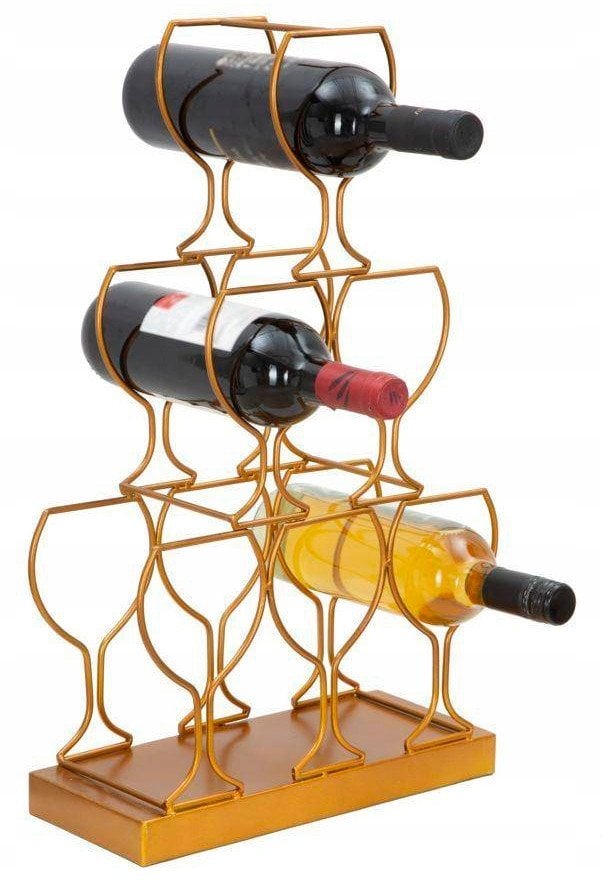 Vilde Stojan na víno, 6 lahví, zlatý, 31 x 12 x 53 cm
