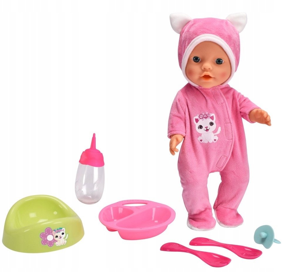 Simba Pyžamo pro panenky New Born Baby s kočkou 30 cm