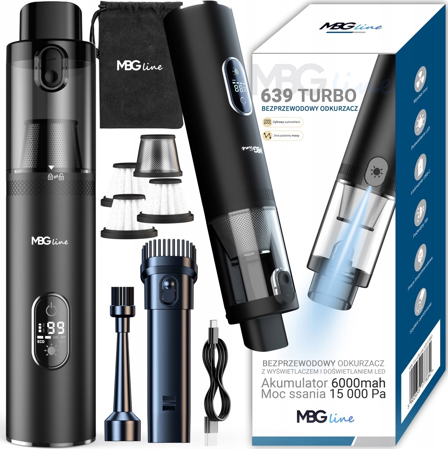 Verk VÝKONNÝ RUČNÍ BEZDRÁTOVÝ AUTOVYSAVAČ AUTOFUKÁR 15KPA