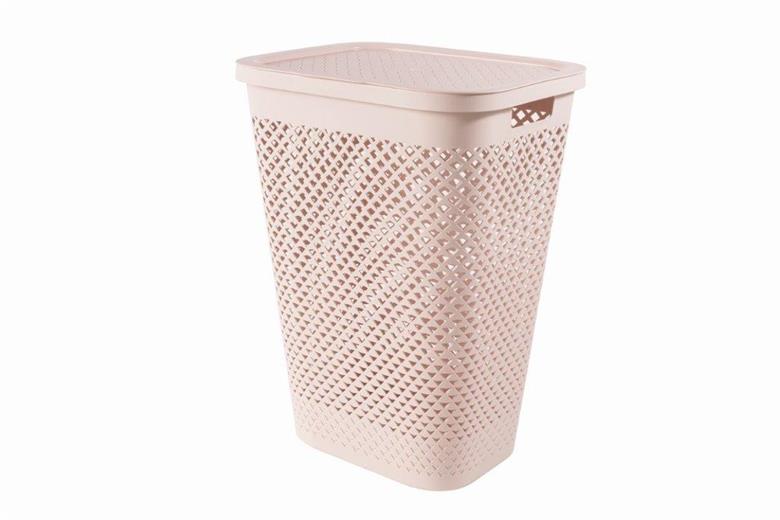 Koš na prádlo Curver Pure 55 l růžový s víkem
