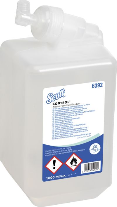 Scott Dávkovač mýdla Scott Control - pěnová dezinfekce na ruce, náplň do dávkovače - 1 l
