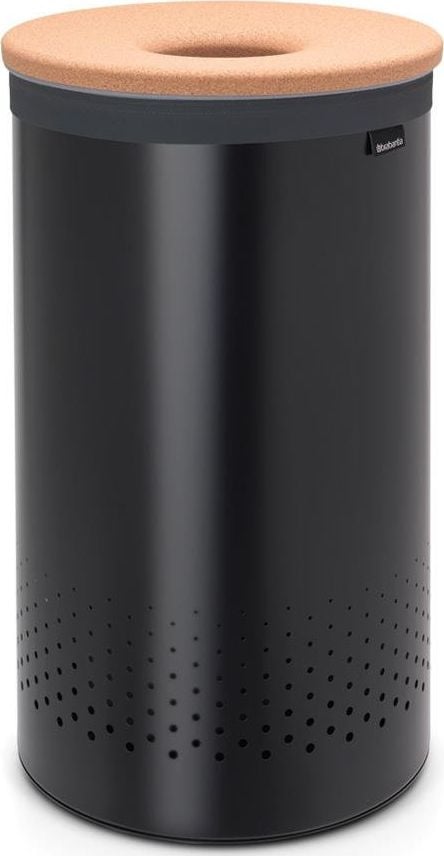 Brabantia koš na prádlo 60 l matně černý s korkovým víkem 120022