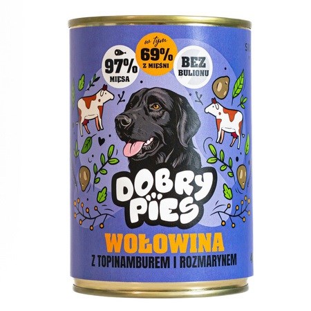 DOBRY PIES Beef with Jerusalem artichoke and rosemary - vlhké krmivo pro psy - 400g