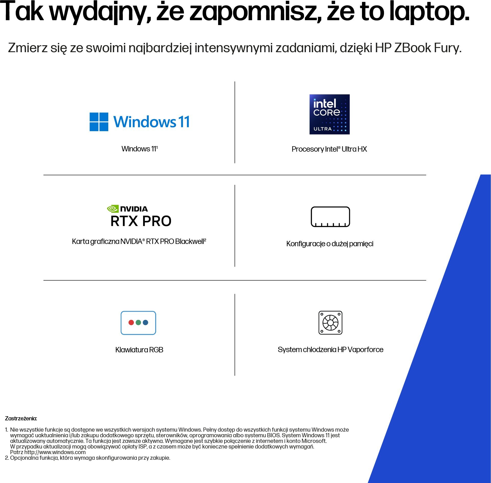 HP ZBook Fury G1i Intel Core Ultra 7 265HX Mobile workstation 45.7 cm (18 ) WQXGA 32 GB DDR5-SDRAM 1 TB SSD NVIDIA RTX PRO 2000 Blackwell Wi-Fi 7 (802.11be) Windows 11 Pro AI Workstation, AI PC Silver