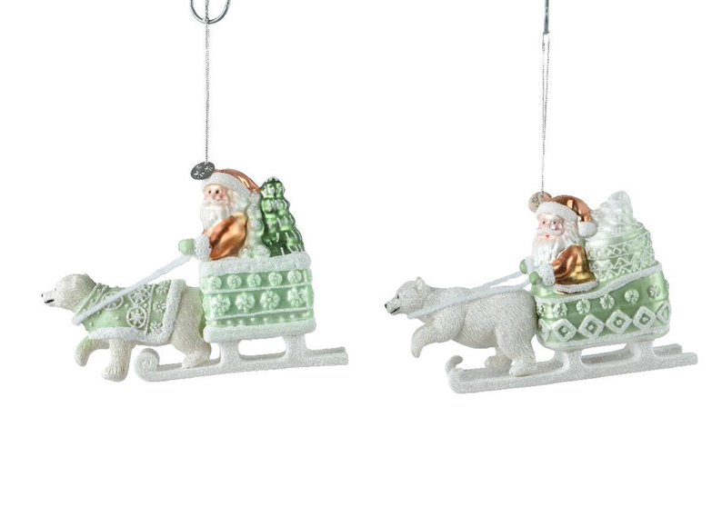 Vánoční hračka Santa Claus, 10 cm, sklo